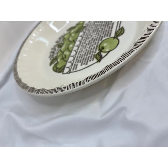 Vintage Country Harvest Green Apple Pie Plate Pan Dish Recipe Baking 11" - Picture 3 of 6
